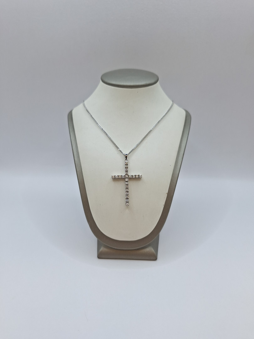 Collana croce oro diamantini