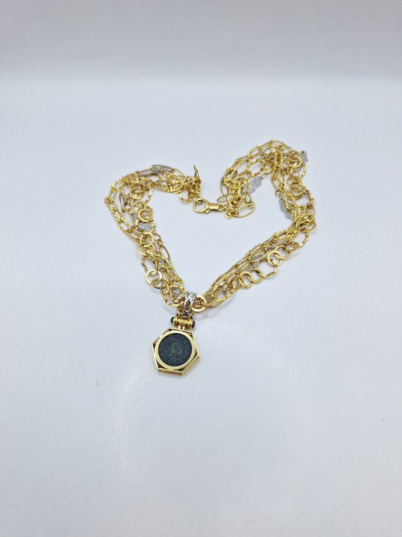 Collana oro metallo diamanti pietre 