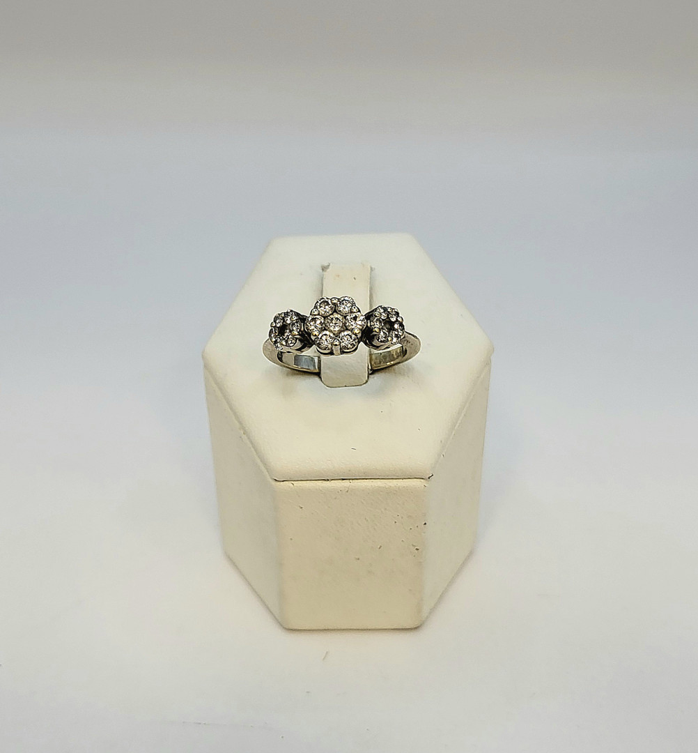 Anello oro diamantini pietre