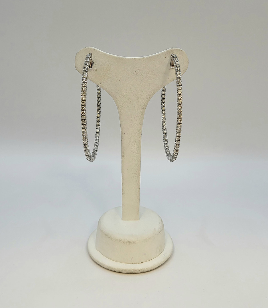 Paio orecchini a cerchio oro diamantini