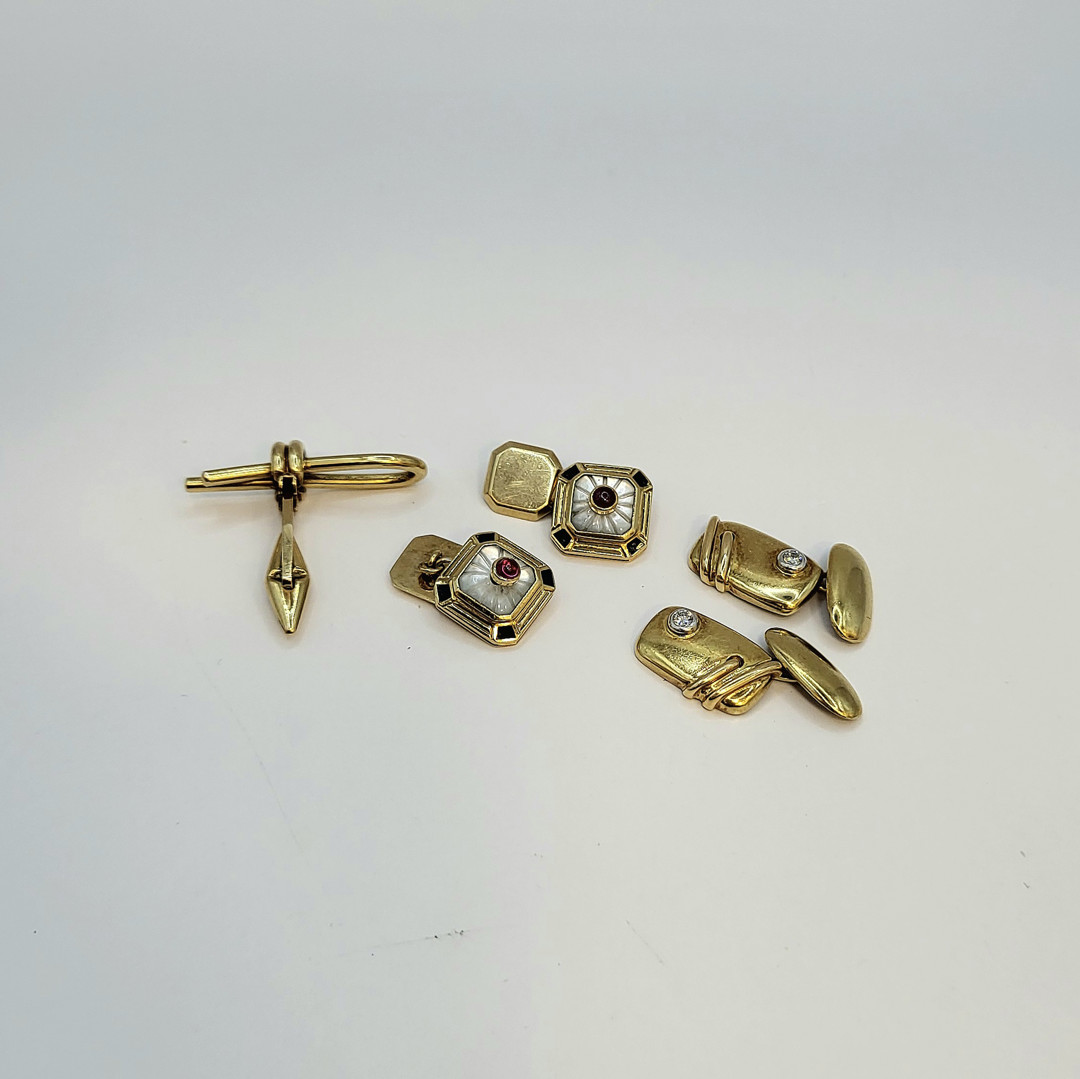 Cinque gemelli oro diamanti pietre