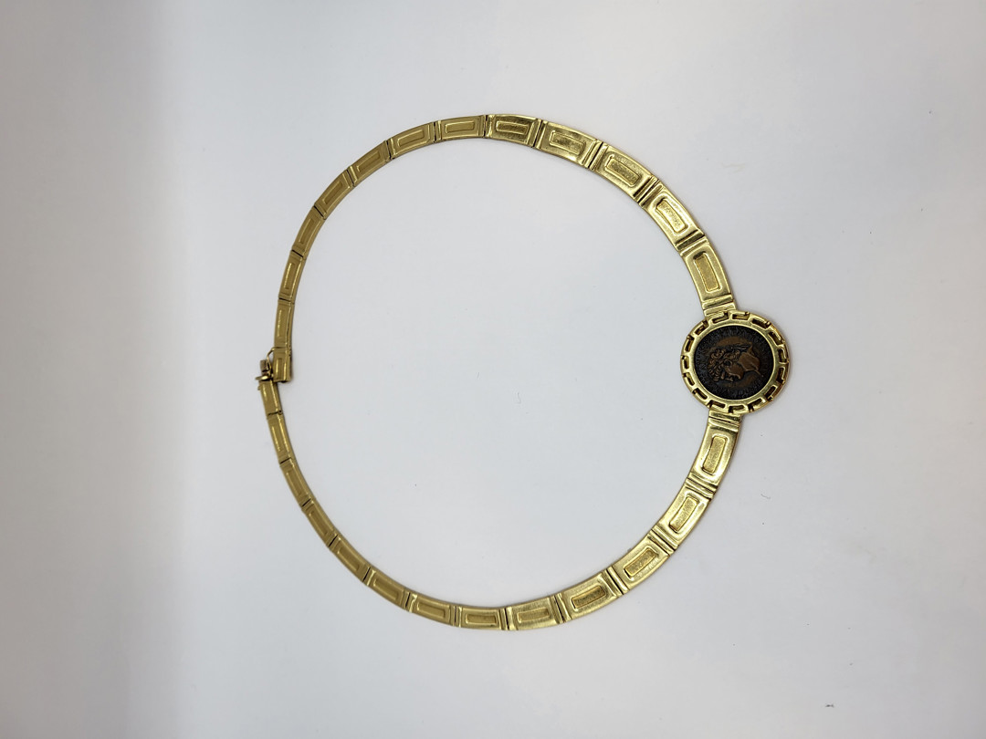 Collana oro parte metallo