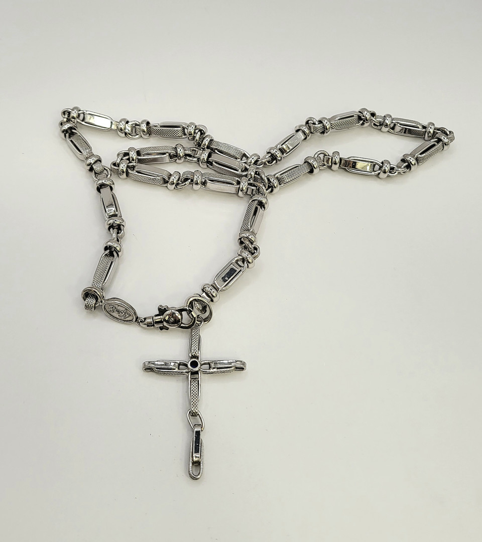 Collana e croce oro pietre 