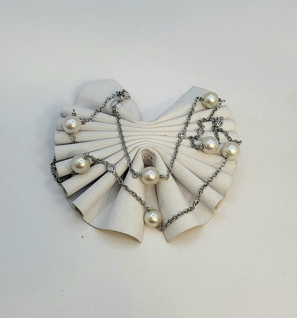 Collana oro diamantini perle