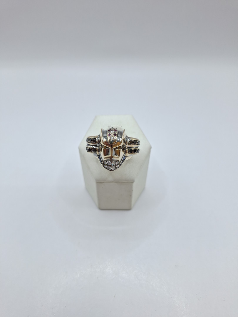 Anello oro pietre diamantini 