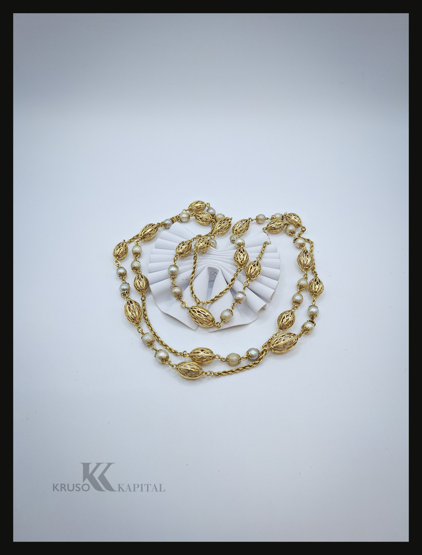 Collana oro con perle