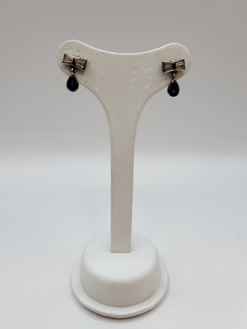 Paio orecchini oro pietre diamantini