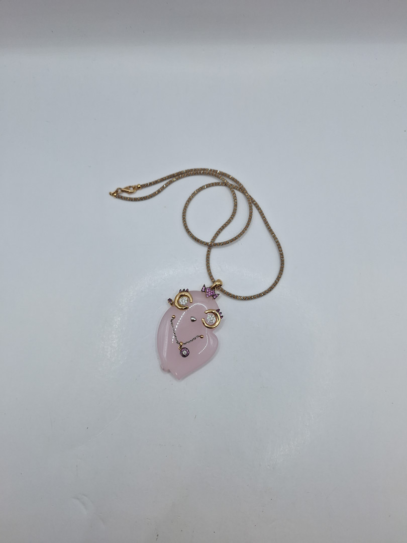 Collana ciondolo oro pietre diamantini