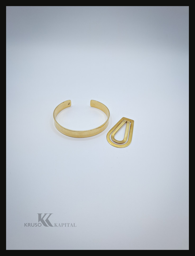 Bracciale e fermasoldi oro