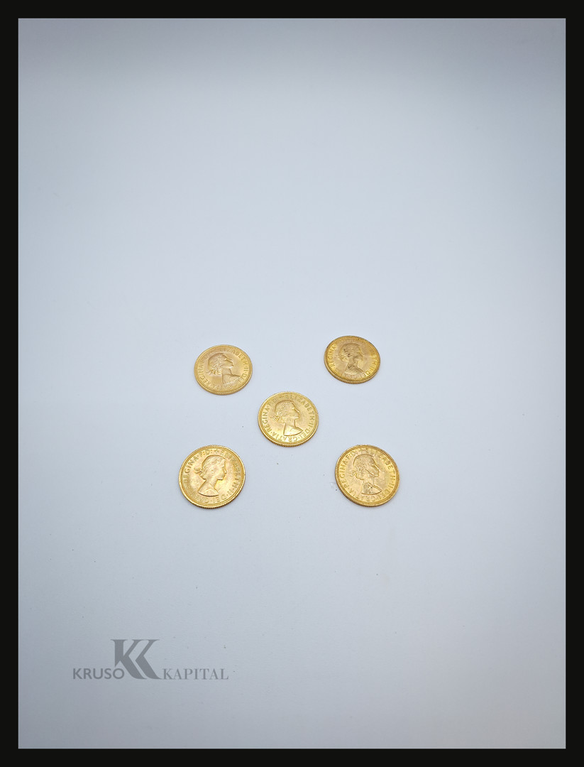 Cinque pezzi oro 