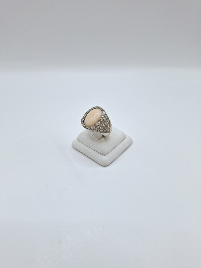 Anello oro corallo diamantini