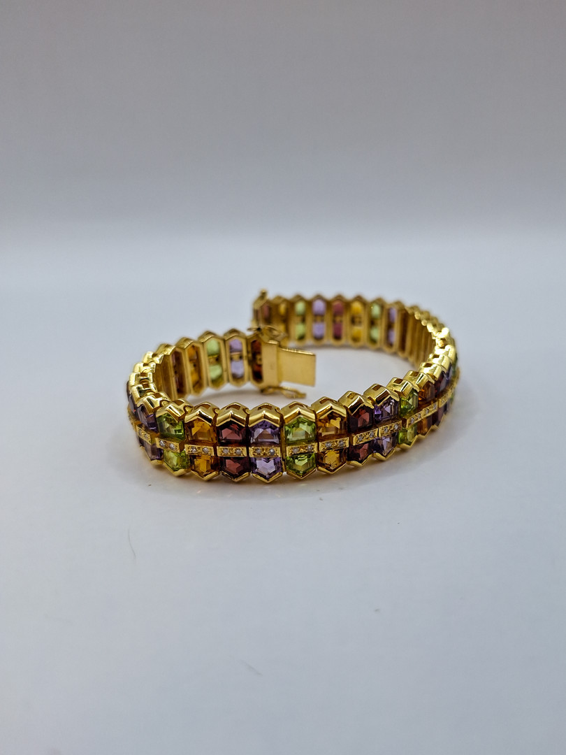 Bracciale oro pietre diamantini
