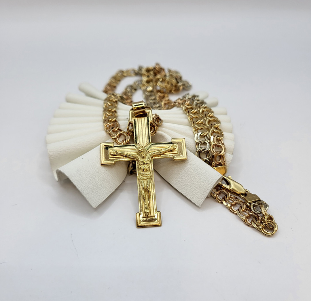 Collana e croce oro
