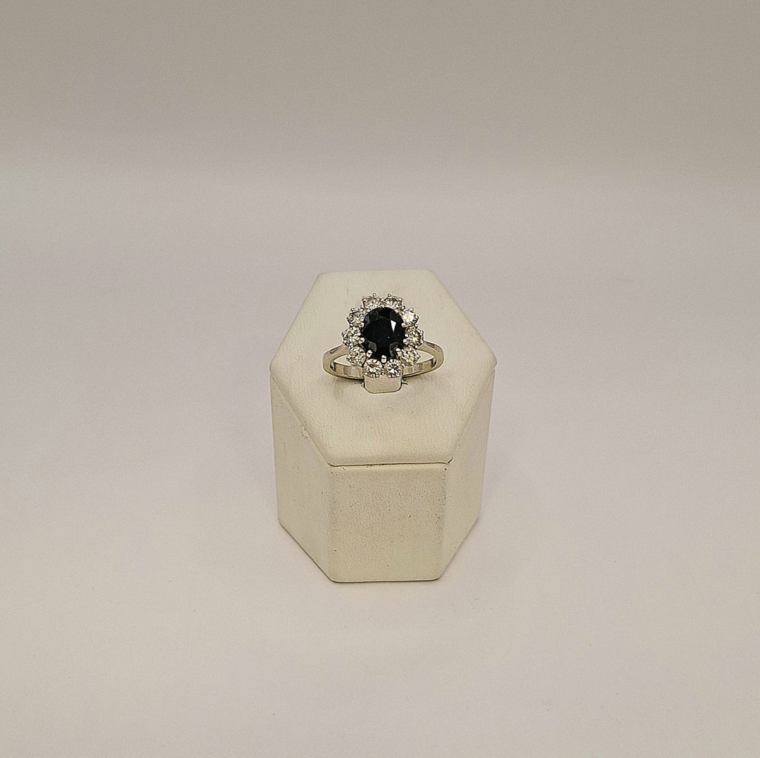 Anello oro diamanti pietra