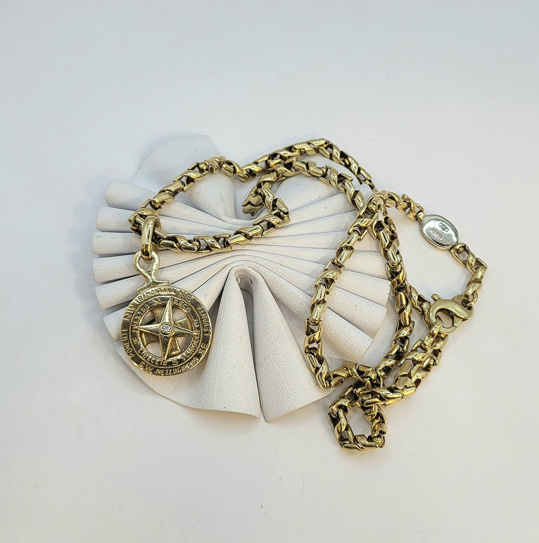 Collana Barakà e ciondolo oro diamantino