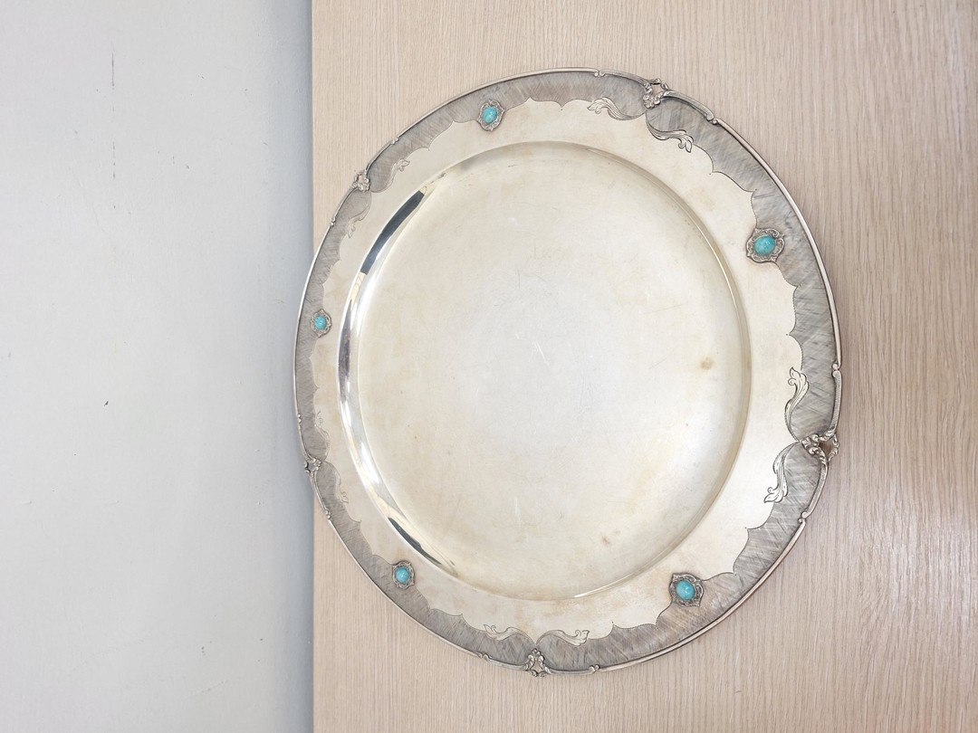 Vassoio argento pietre