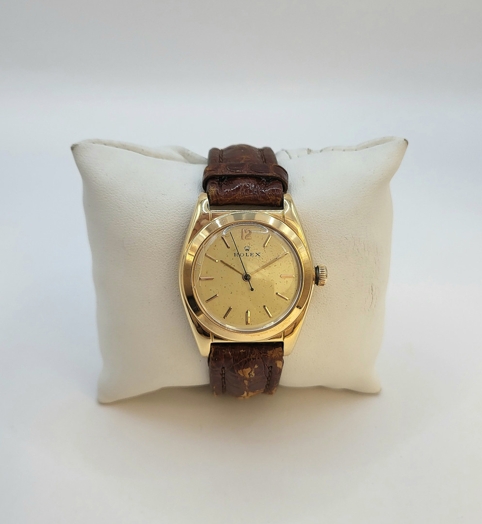 Orologio cassa e fibbia Rolex Ovetto cinturino pelle automatico