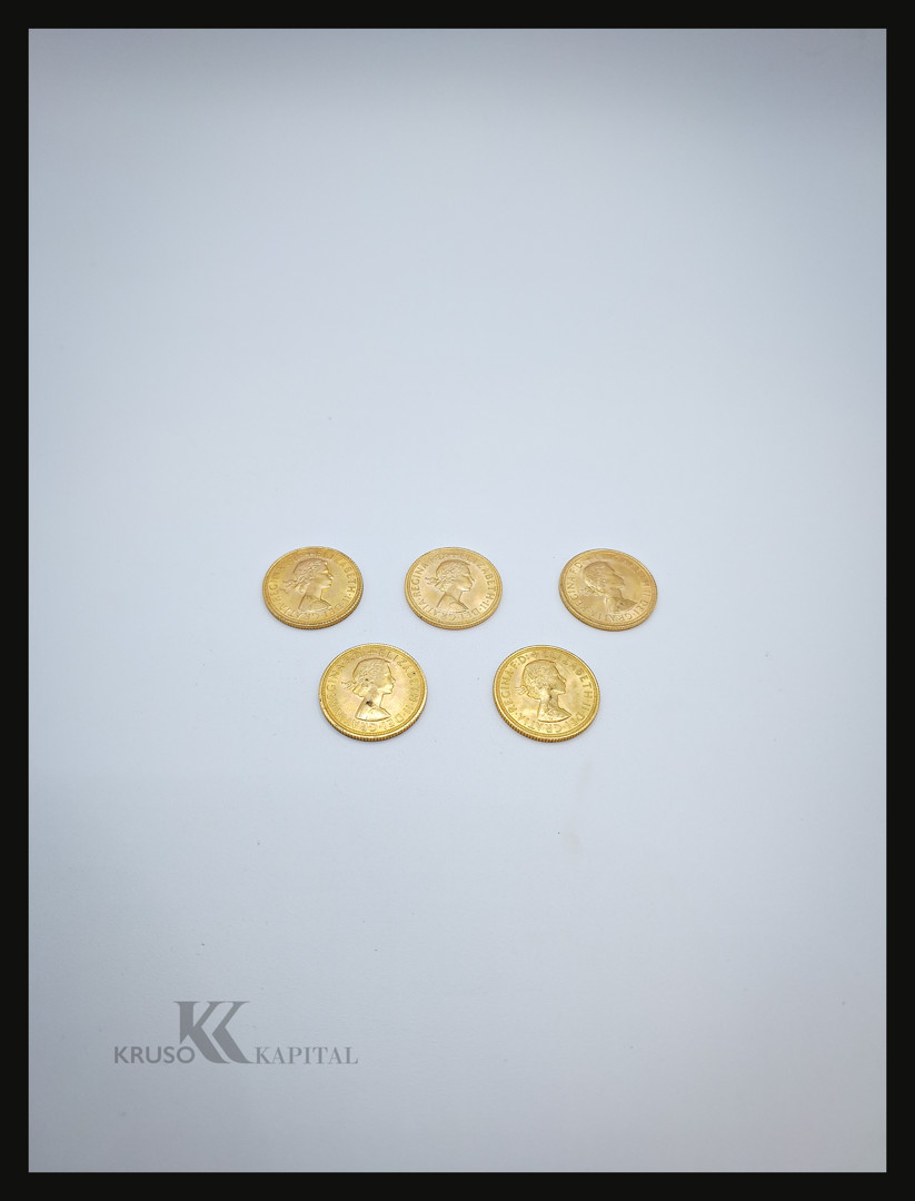 Cinque pezzi oro 