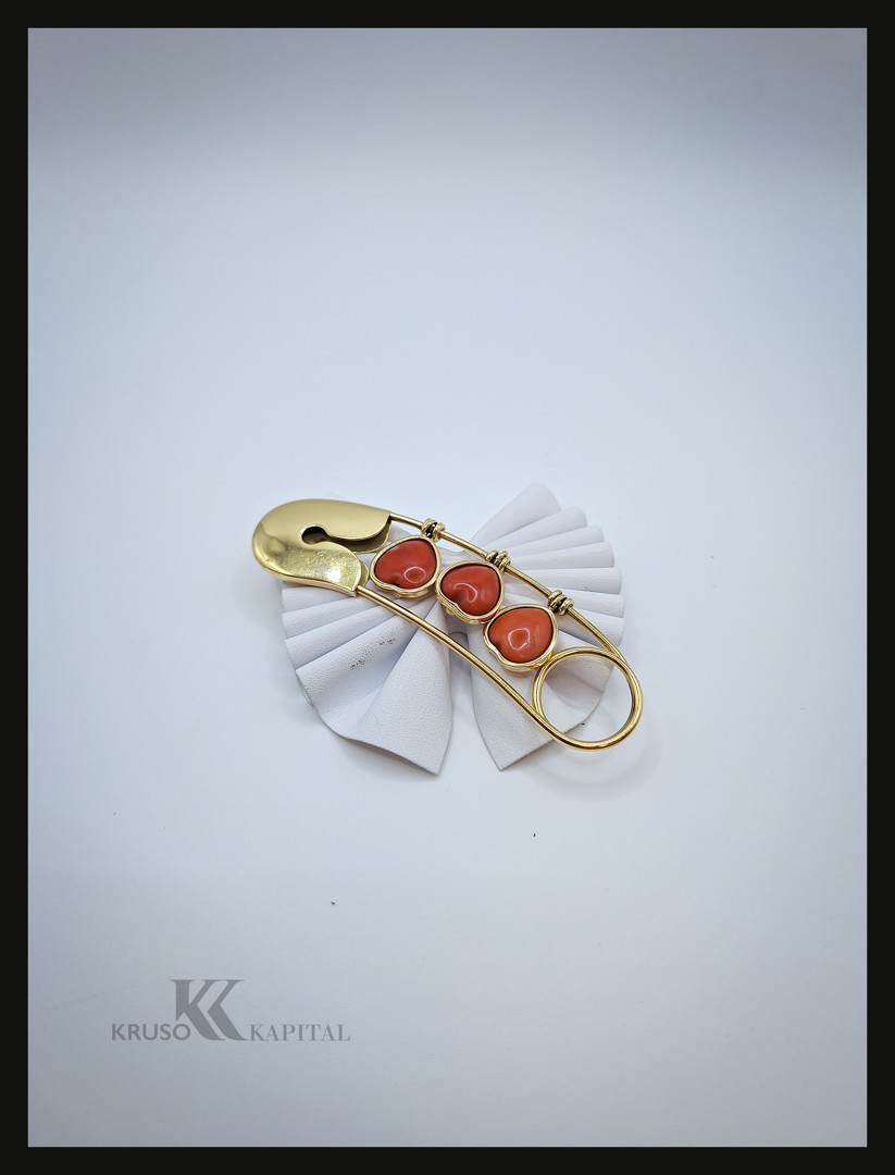 Spilla oro corallo 