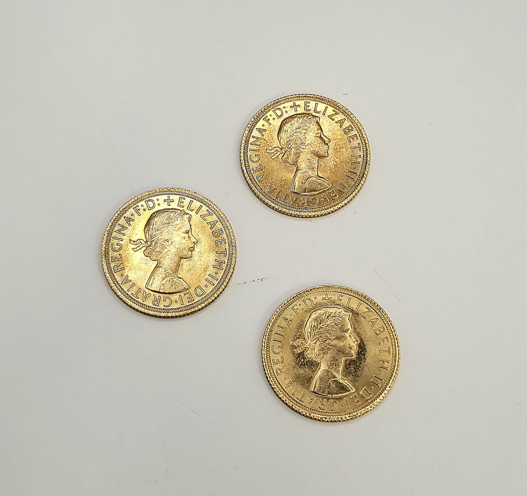 Tre pezzi oro monetato