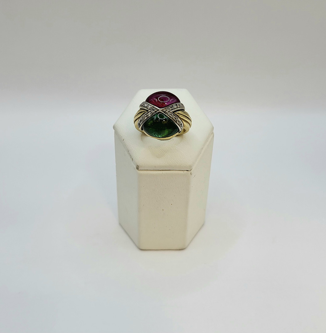 Anello oro pietre diamantini 